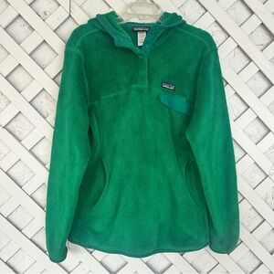 Patagonia Green Fleece Hooded Pullover Re-Tool Cozy size Large